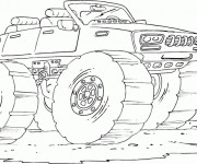 Coloriage Monster Truck roule rapidement