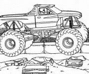 Coloriage Paysage de show Monster Truck