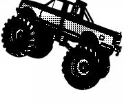 Coloriage Une Véhicule Monster Truck en noir