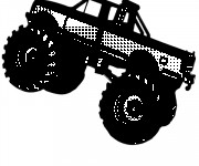 Coloriage Une Véhicule Monster Truck en noir