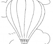 Coloriage Grande Montgolfi&egrave;re dans le ciel