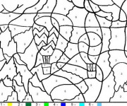 Coloriage Image Montgolfi&egrave;re num&eacute;rot&eacute;e