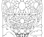Coloriage Montgolfi&egrave;re artistique