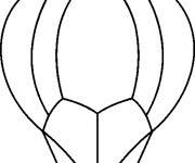 Coloriage Montgolfi&egrave;re simple avec drapeau