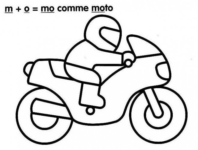 Coloriage et dessins gratuits Moto Enfant stylisé à imprimer