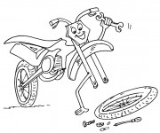 Coloriage Moto humoristique pour Enfant