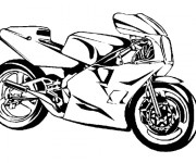 Coloriage Moto sport vecteur