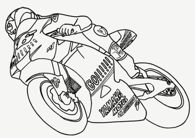 Coloriage Moto Yamaha En Course Dessin Gratuit à Imprimer