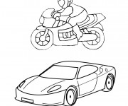 Coloriage Moto Enfant