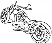 Coloriage Moto Harley Davidson impressionnante