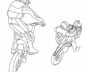 Coloriage Motocross cabrage