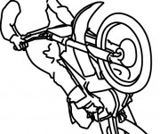 Coloriage Motocross et le saut