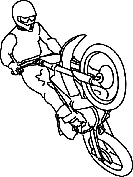 Coloriage Moto-cross et petit saut