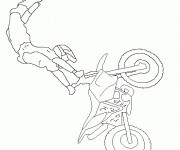 Coloriage et dessins gratuit Motocross et Le Show Freestyle à imprimer