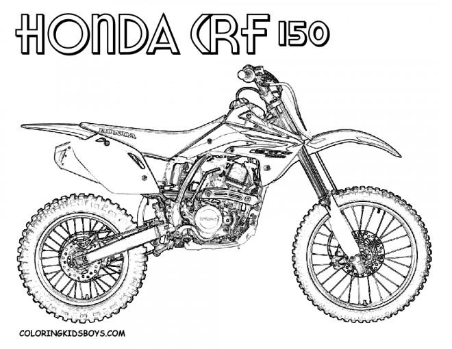 Coloriage Motocross Honda Crf Dessin Gratuit à Imprimer