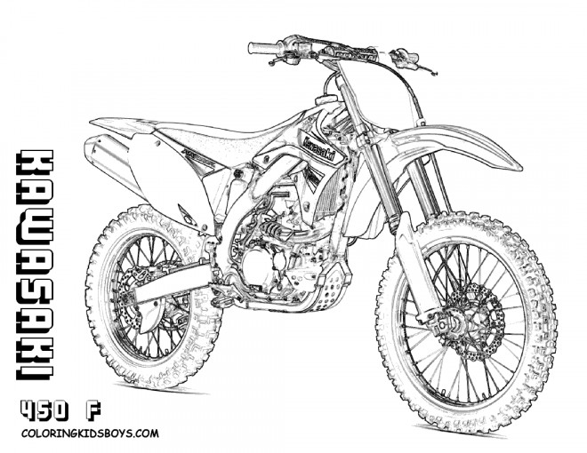 Coloriage Motocross Kawasaki Dessin Gratuit à Imprimer