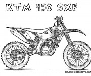 Coloriage Motocross Kawasaki Ktm couleur