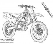 Coloriage Motocross Kawasaki pour spectacle