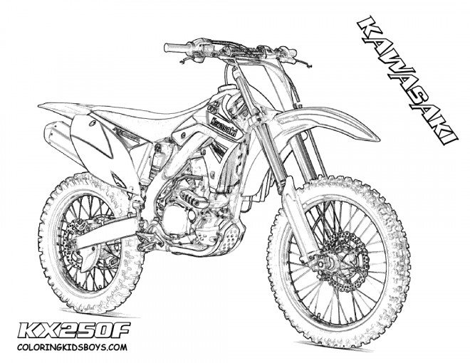 Coloriage Motocross Kawasaki pour spectacle dessin gratuit ...