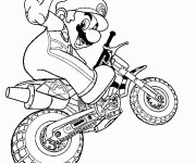 Coloriage et dessins gratuit Motocross Mario à imprimer