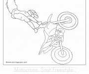 Coloriage Motocross saut Freestyle