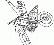 Coloriage Motocross saut sport extrême