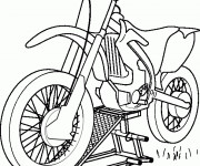 Coloriage Motocross vue de face