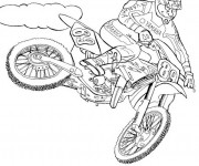 Coloriage Motocross Yamaha en plein air