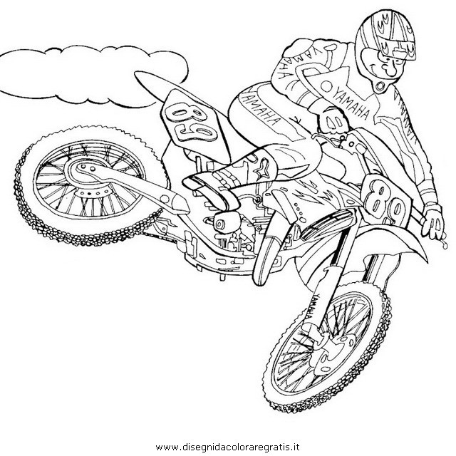 Coloriage Motocross Yamaha En Plein Air Dessin Gratuit à