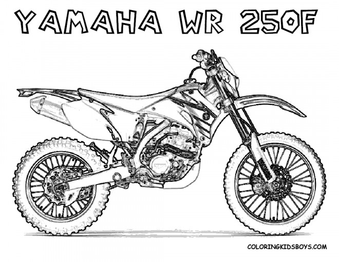 Coloriage Motocross Yamaha WR dessin gratuit à imprimer