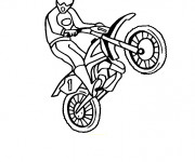 Coloriage Motocycliste et Motocross en show