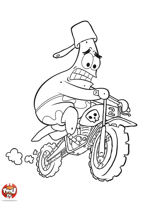Coloriage et dessins gratuits Motocycliste humoristique dessin animé à imprimer
