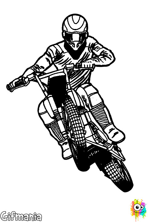Coloriage et dessins gratuits Pilote de Motocross en spectacle à imprimer