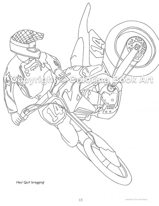 Coloriage et dessins gratuits Spectacle de sport Motocross à imprimer