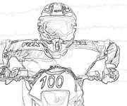 Coloriage et dessins gratuit Un portrait de Motocross Rider Freestyle à imprimer