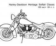 Coloriage et dessins gratuit Harley Davidson  Heritage Softail à imprimer