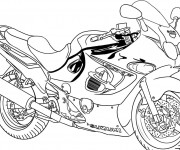Coloriage et dessins gratuit Motocyclette 2 à imprimer
