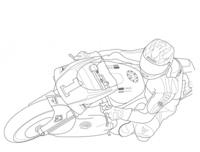 Coloriage Moto Course Imprimer
