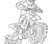 Coloriage Motocross couleur