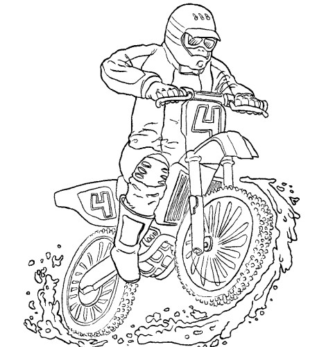 Coloriage Motocross Couleur Dessin Gratuit à Imprimer