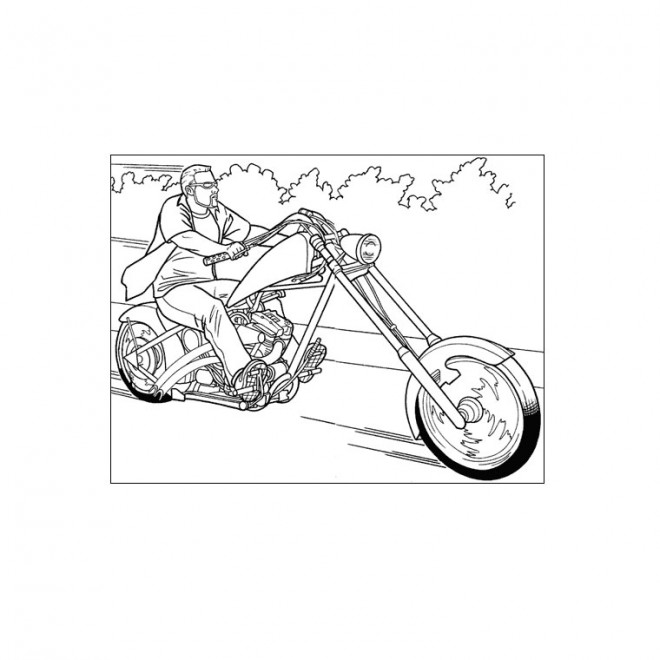 Coloriage et dessins gratuits Motocycliste se balade sur sa Moto à imprimer