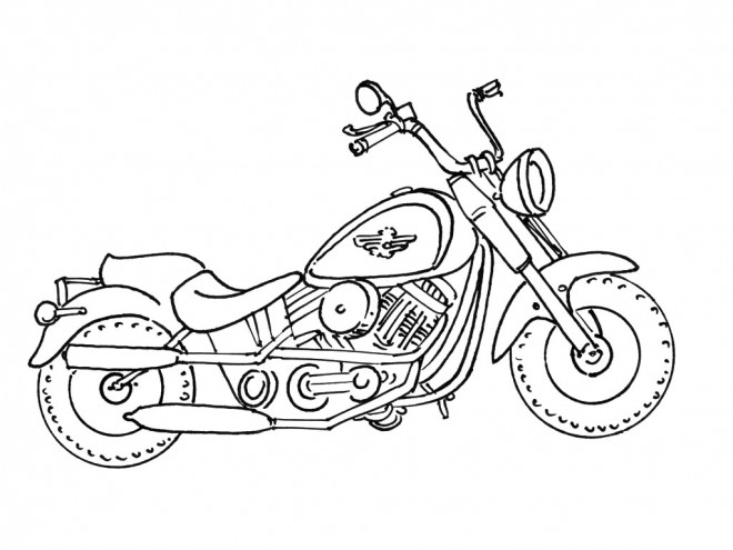 Coloriage et dessins gratuits Une Moto Harley Davidson à imprimer