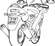 Coloriage Une Moto rapide à télécharger