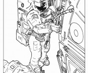 Coloriage Astronaute et $Navette Spatiale