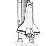 Coloriage et dessins gratuit Décollage  Fusée à imprimer