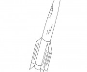 Coloriage Fusée Spatiale facile