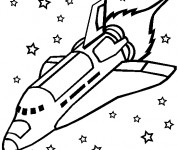 Coloriage et dessins gratuit Navette et Les Étoiles à imprimer