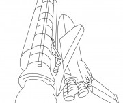 Coloriage et dessins gratuit Navette se lance vers l'espace à imprimer