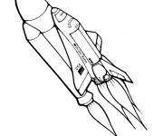 Coloriage Navette Spatiale sur la route des étoiles