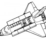 Coloriage Navette Spatiale vue de face